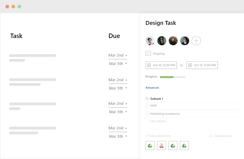 Project dashboards